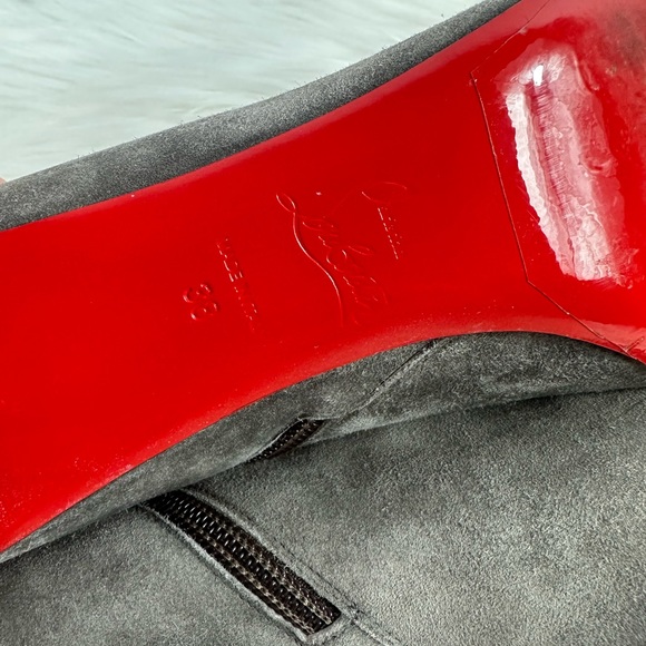 Christian Louboutin Gray Suede Boots Sz 38 - Picture 11 of 15